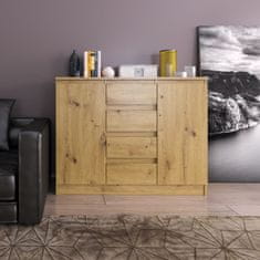 Target Home Komoda 2 dvířka 4 zásuvky do ložnice, barva dub artisan