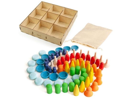 Ulanik  Montessori dřevěná sada "rainbow patterns"