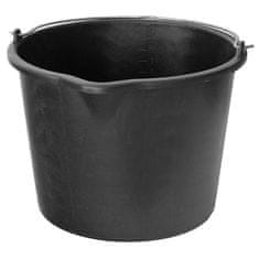 Kbelík ReCycled 20 litrů, stavební kbelík s výlevkou, plast, černý