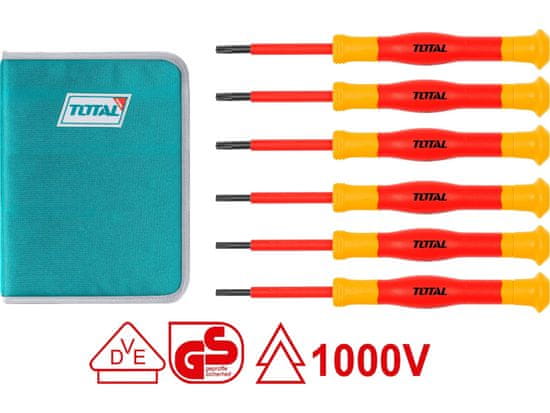 Total Elektrikářské šroubováky hodinářské, sada 6ks, industrial, S2