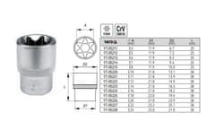 YATO Nástrčné hlavice Torx 1/2" E10 05220