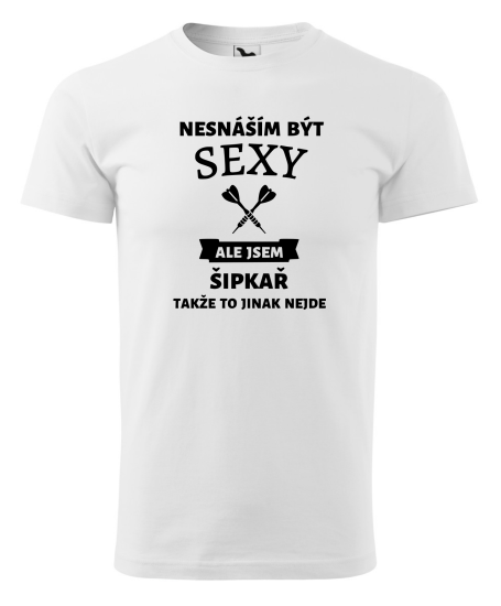 Fenomeno Pánské tričko - Sexy šipkař - bílé Velikost: S