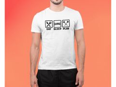Fenomeno Pánské tričko - Eat sleep šipky - bílé Velikost: S