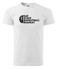 Fenomeno Pánské tričko - Eat sleep basketball - bílé Velikost: S
