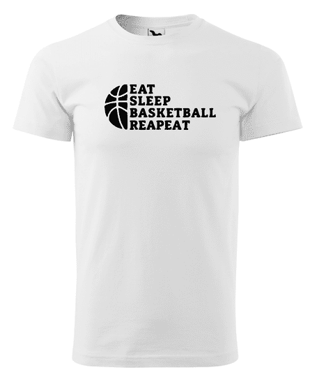 Fenomeno Pánské tričko - Eat sleep basketball - bílé Velikost: S