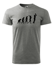 Fenomeno Pánské tričko - Evoluce basketbalisty - šedé Velikost: 2XL