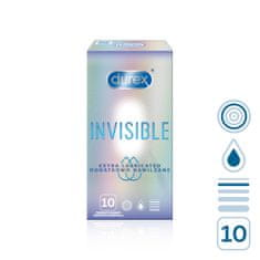 Durex Invisible Extra Thin Extra Lubricated 10ks