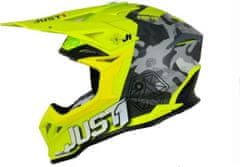 JUST 1 HELMETS Moto přilba JUST1 J39 KINETIC matná camo červeno/limetkovo/fluo žlutá S