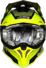 JUST 1 HELMETS Moto přilba JUST1 J39 REACTOR matná neonově žluto/červeno/titanová + 2 ks brýle ARNETTE zdarma L