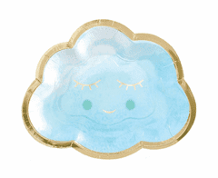Amscan Papírové talíře Blue cloud - 8 ks / 17 cm