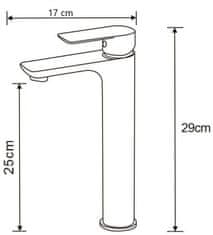 Mexen Alfa umyvadlová baterie vysoká, chrom (745710-00)