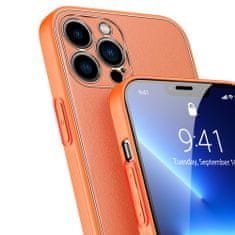 Dux Ducis ELEGANTNÍ POUZDRO DUX DUCIS YOLO S EKOLOGICKÝM KOŽENÝM KRYTEM PRO IPHONE 13 PRO MAX ORANŽOVÉ