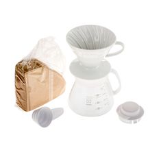 Hario Hario V60 Dripper & Pot White set - drip + server + filtry