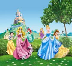 AG Design Dětský foto závěs DISNEY PRINCEZNY U ZÁMKU 180 x 160 cm