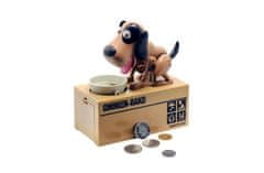 CoolCeny Pokladnička na mince - Hladový pes - Černo-bílý