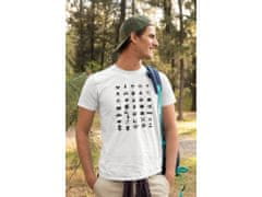 Fenomeno Pánské tričko Cestovatelské symboly - bílé Velikost: 4XL