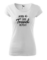 Fenomeno Dámské tričko Work save travel - bílé Velikost: 2XL