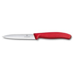 Victorinox Nůž na zeleninu s vlnkovaným ostřím 10 cm červený