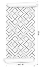Muralo Tapeta Do obývacího pokoje černobílý Geometrický vzor