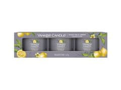 Yankee Candle Black Tea & Lemon votivní svíčky ve skle 3 x 37 g