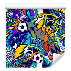 Muralo Tapeta pro mladé SPORT Graffiti fotbal