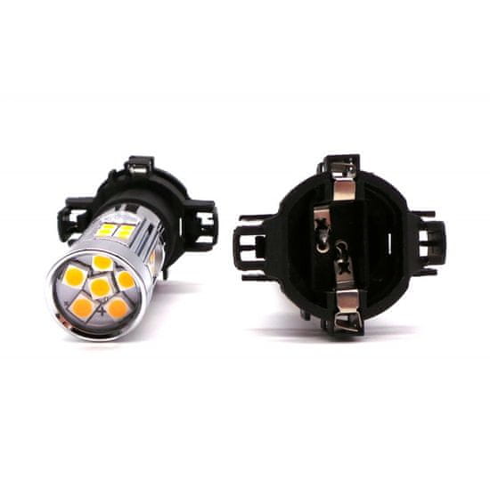 motoLEDy LED žárovka PY24W 12V CANBUS silná oranžová 1400lm