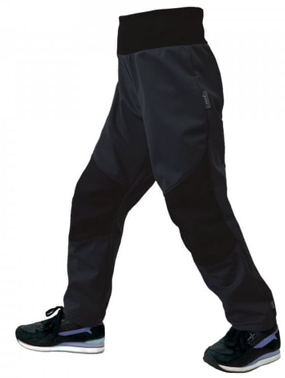 Unuo dětské pružné softshellové kalhoty s fleecem Flexi černá 98/104