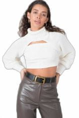 By Sally Bsl ecru ženský svetr s vysokou bránou, velikost xs