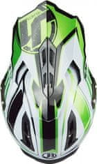 JUST 1 HELMETS Moto přilba JUST1 J12 FLAME zeleno/bílá L