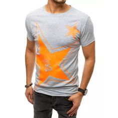 Dstreet Pánské tričko s potiskem šedé rx4361 rx4361 M