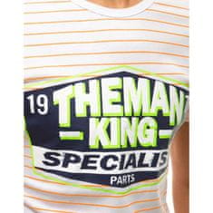 Dstreet Pánské tričko king s pruhy bílo-červené rx4397 rx4397 M