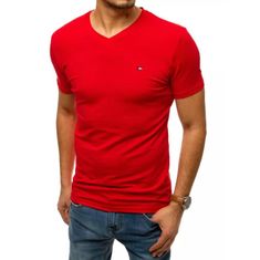 Dstreet Pánské tričko bez potisku červené BASIC rx4464 XXL