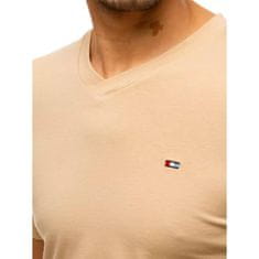 Dstreet Pánské tričko bez potisku béžové BASIC rx4465 L
