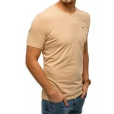 Dstreet Pánské tričko bez potisku béžové BASIC rx4465 L