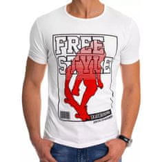Dstreet Pánské tričko s potiskem bílé FREESTYLE rx4487 XXL