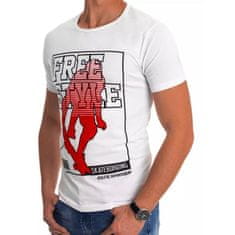 Dstreet Pánské tričko s potiskem bílé FREESTYLE rx4487 XXL