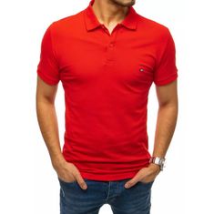Dstreet Pánské tričko s límcem červené px0331 XXL