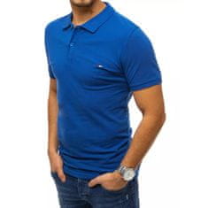 Dstreet Pánské tričko s límcem modré px0329 3XL