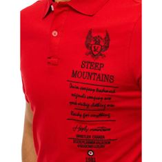 Dstreet Pánské tričko s potiskem červené STEEP px0473 L