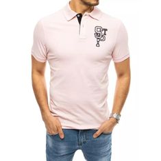 Dstreet Pánské tričko s límečkem růžové STP px0444 L