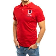 Dstreet Pánské tričko s límečkem červené NUMMER px0357 XL