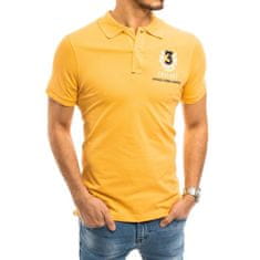 Dstreet Pánské tričko s límečkem žluté NUMMER px0358 L