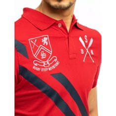 Dstreet Pánské tričko s límečkem červené STRIPE px0366 M