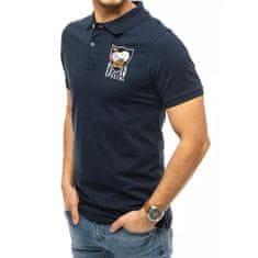 Dstreet Pánské tričko s límečkem modré BALL px0391 M