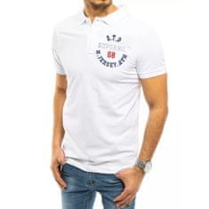 Dstreet Pánské tričko s límečkem bílé SUPERNO px0419 XXL