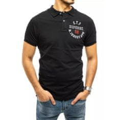 Dstreet Pánské tričko s límečkem černé SUPERNO px0421 M