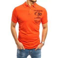 Dstreet Pánské tričko s límečkem oranžové C92 px0460 M