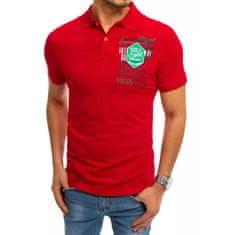 Dstreet Pánské tričko s límečkem červené ISLAND px0367 M