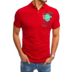 Dstreet Pánské tričko s límečkem červené ISLAND px0367 M