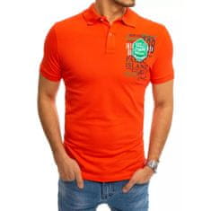 Dstreet Pánské tričko s límečkem oranžové ISLAND px0368 M